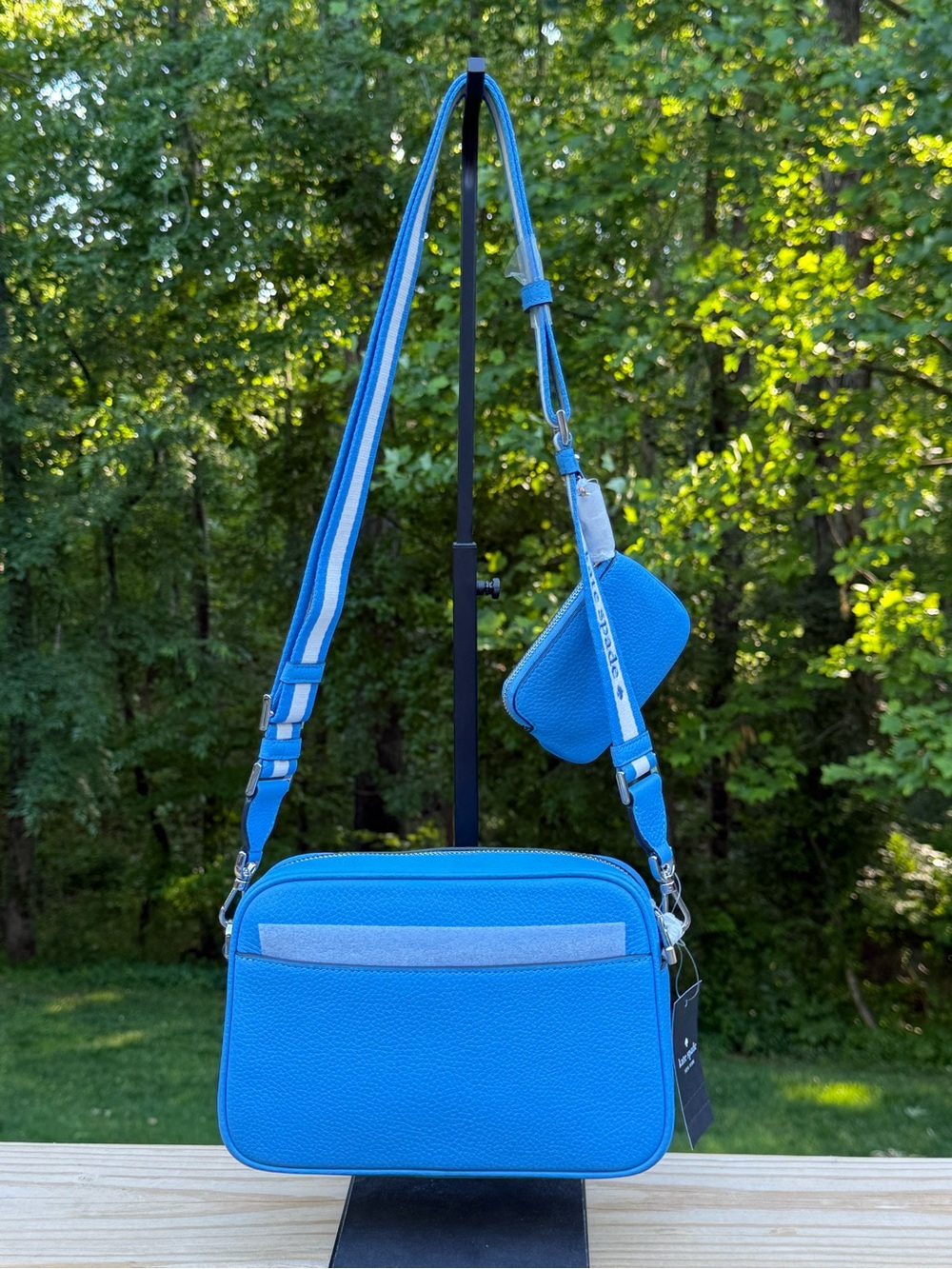 kate spade pebble leather small crossbody in tide pool blue - Picture 5 of 5